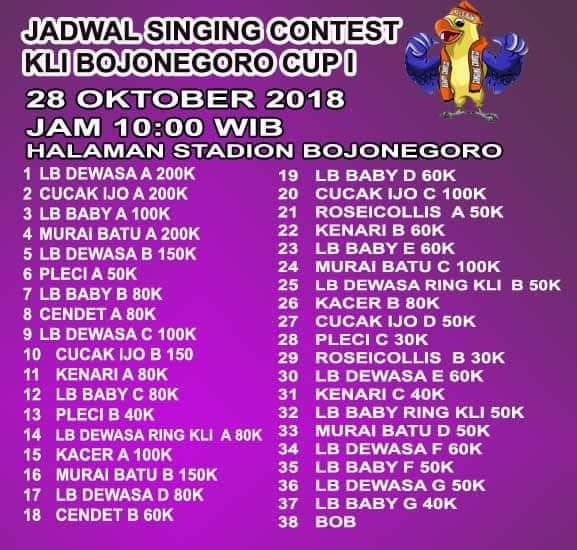 Jadwal Singing Contest KLI Bojonegoro Cup I – Jonegoroan – Bojonegoro
